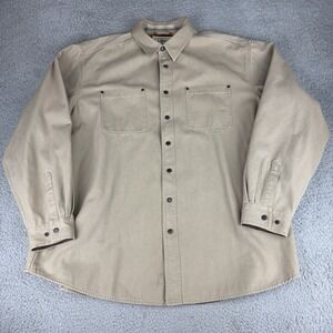 Vintage LL Bean Work Shirt Mens XXL  Lined Canvas Work Shacket Snap Button Chore